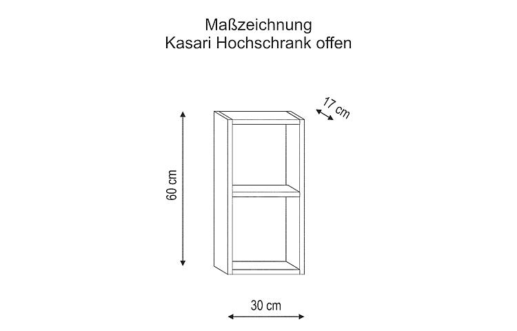Hängeschrank Helkasari, 600 mm, offen