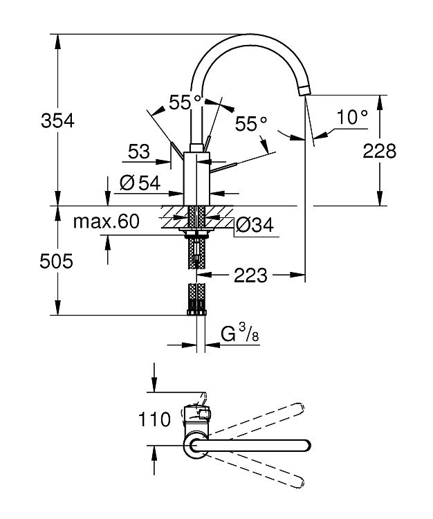 Grohe Spültischmischer Eurosmart Cosmopolitan