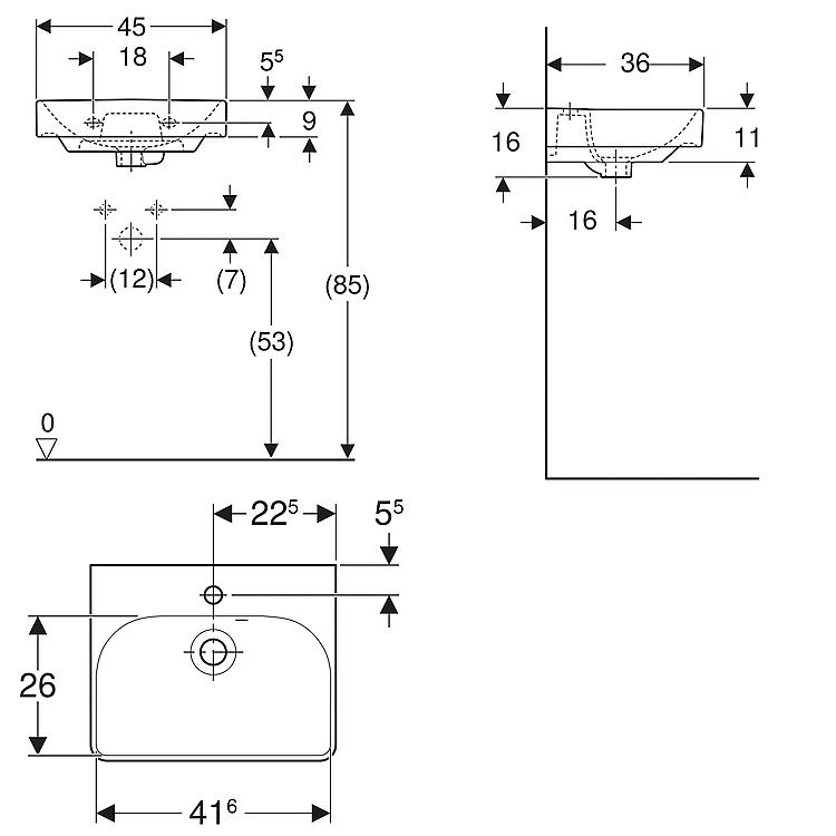 Geberit Handwaschbecken Smyle Square