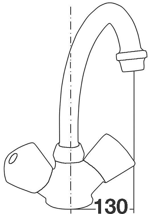 Waschtischmischer Heletou, hohe Ausführung, schwenkbar, Niederdruck