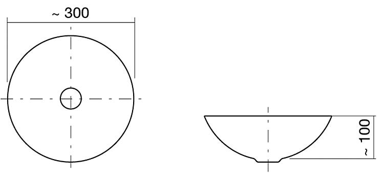Alape Aufsatz-Waschtisch SB.K300.GS