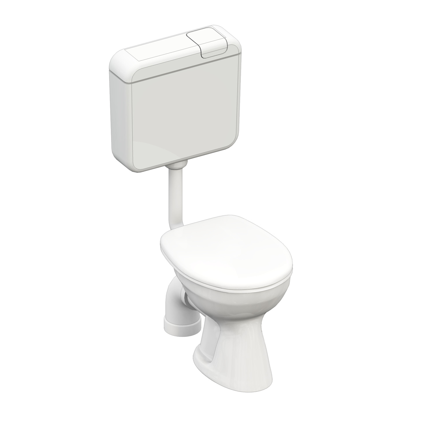 Stand-Flachspül-WC-Set Clivia mit Spar Spülkasten und Anschlussbogen