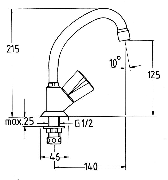 Grohe Standventil Costa, schwenkbar