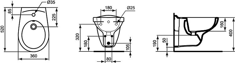 Wandbidet Heleurovit