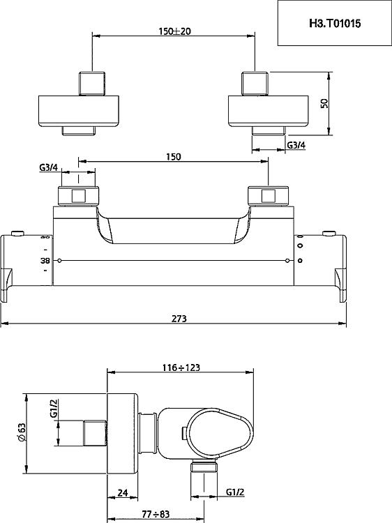 Brausethermostat Helevica