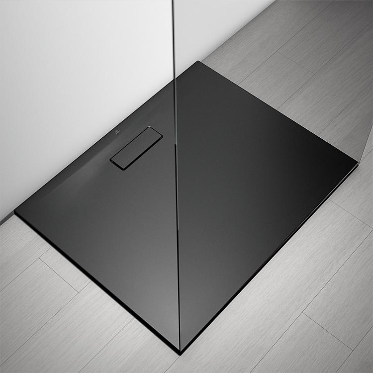 Duschwanne Heltra Flat New, Rechteck, schwarz