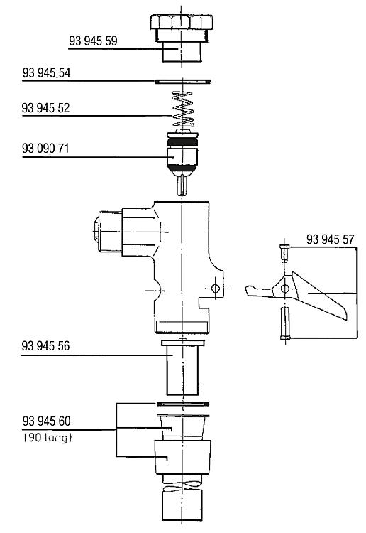 Benkiser WC-Druckspüler Typ 845, mit Automatik