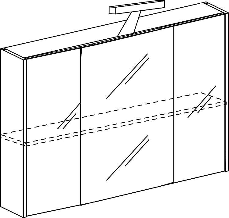 Spiegelschrank Heleola, 1050 mm Breite