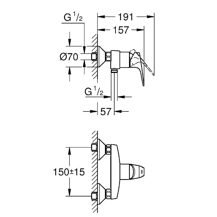 Grohe AP-Brausemischer BauFlow