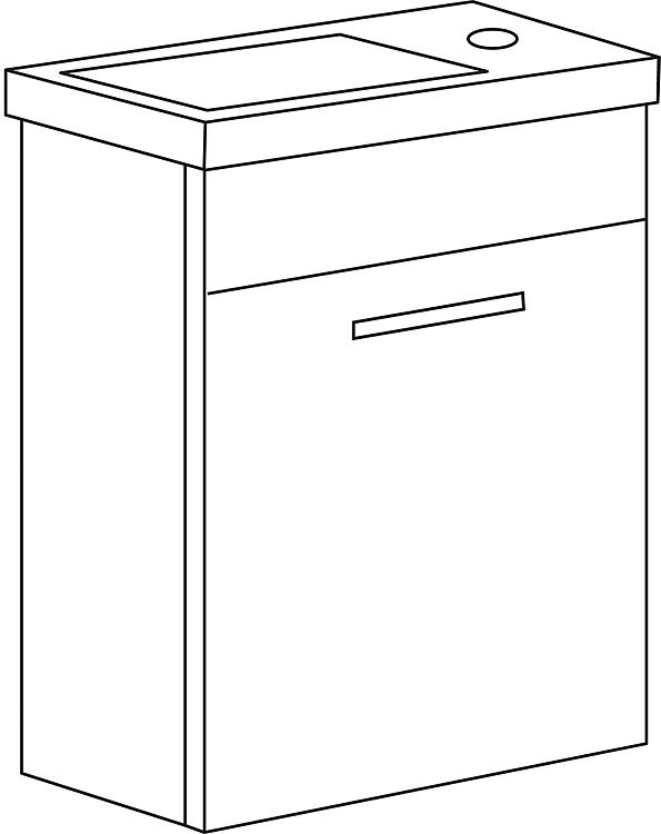 Gäste-Badmöbel-Set Helneo 2.0, 385 mm Breite