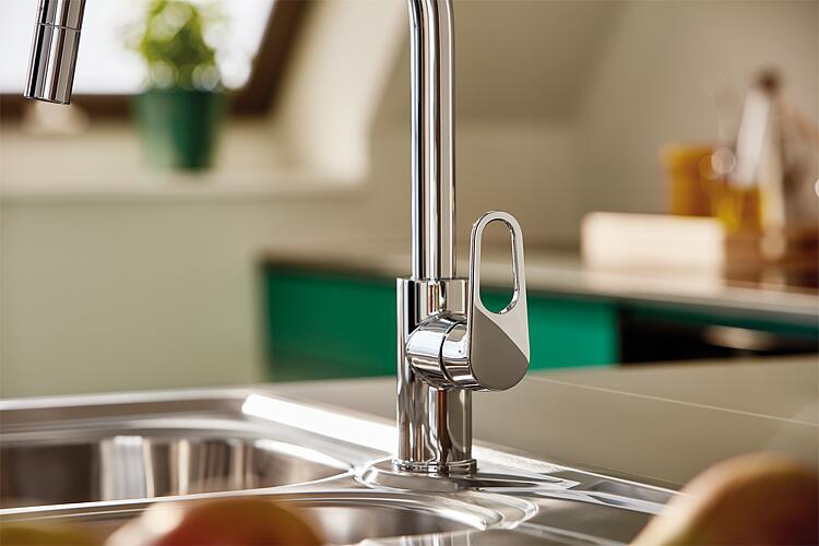 Grohe Spültischmischer BauFlow, mit herausziehbarem Auslauf