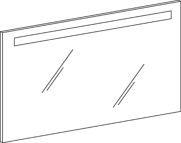 Spiegel Helenna mit beleuchteter Zierblende, 1200 mm Breite