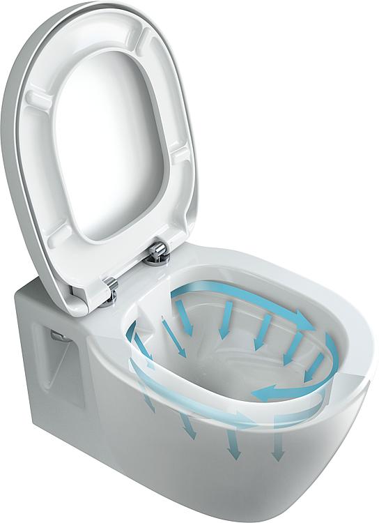 Wand-Tiefspül-WC Combi-Pack Helconnect, AquaBlade