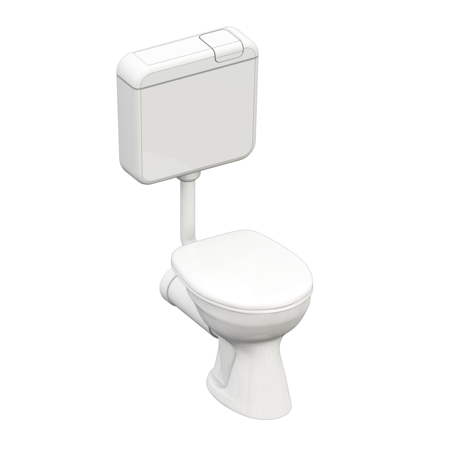 Stand-Tiefspül-WC-Set Clivia mit Spar Spülkasten und Anschlussstutzen