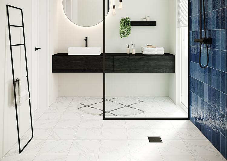 Hansgrohe Duschrinne RainDrain Point Komplettset schwarz matt rückseitig befliesbar