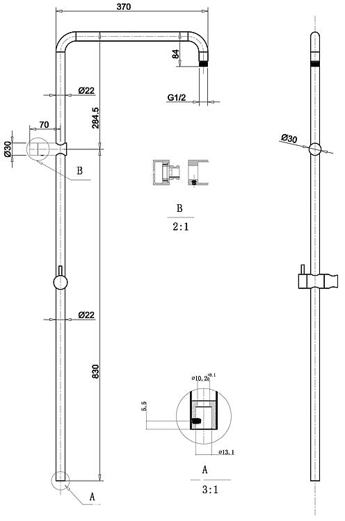 Brausestangen-System, rund