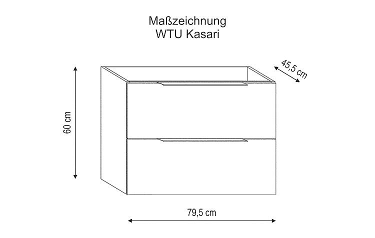 Waschtischunterschrank Helkasari, mit 2 Frontauszügen, 795 mm