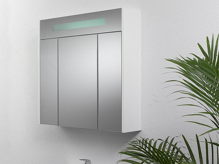 Spiegelschrank mit beleuchteter LED-Zierblende, 1050 mm Breite