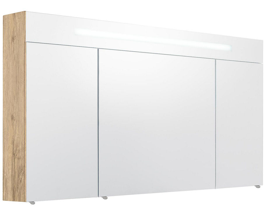 Spiegelschrank mit beleuchteter LED-Zierblende, 1200 mm Breite