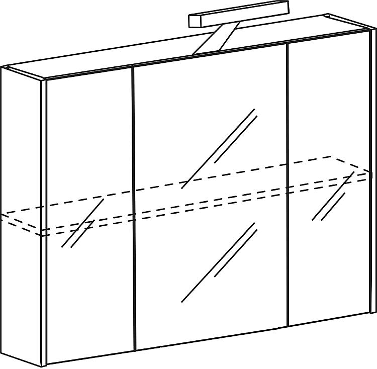 Spiegelschrank Heleola, 850 mm Breite