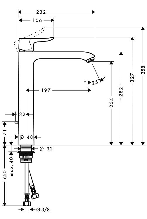 Hansgrohe Waschtischmischer Metris 260