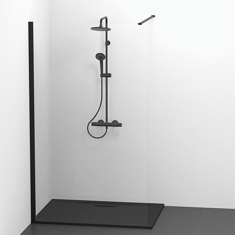 Duschwanne Heltra Flat New, Rechteck, schwarz