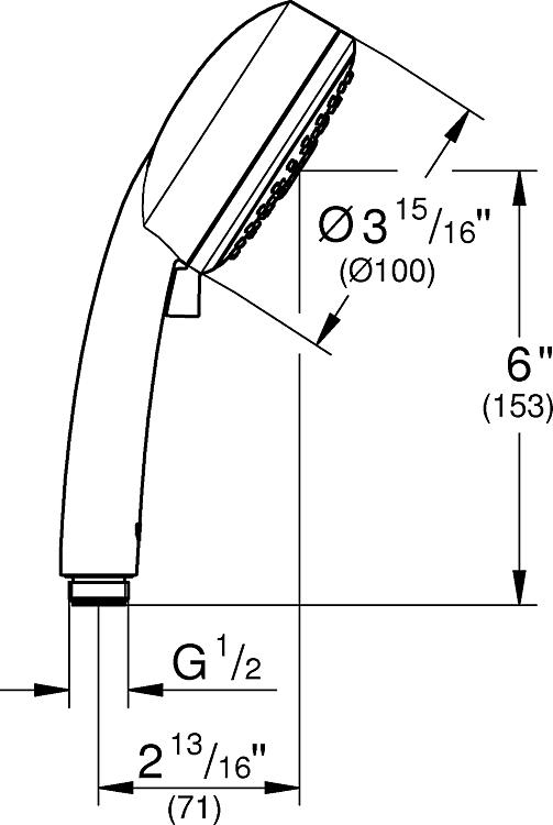 Grohe Handbrause Tempesta C100, 4 Strahlarten