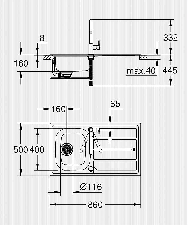 Grohe Spülen-Set Bau Edge