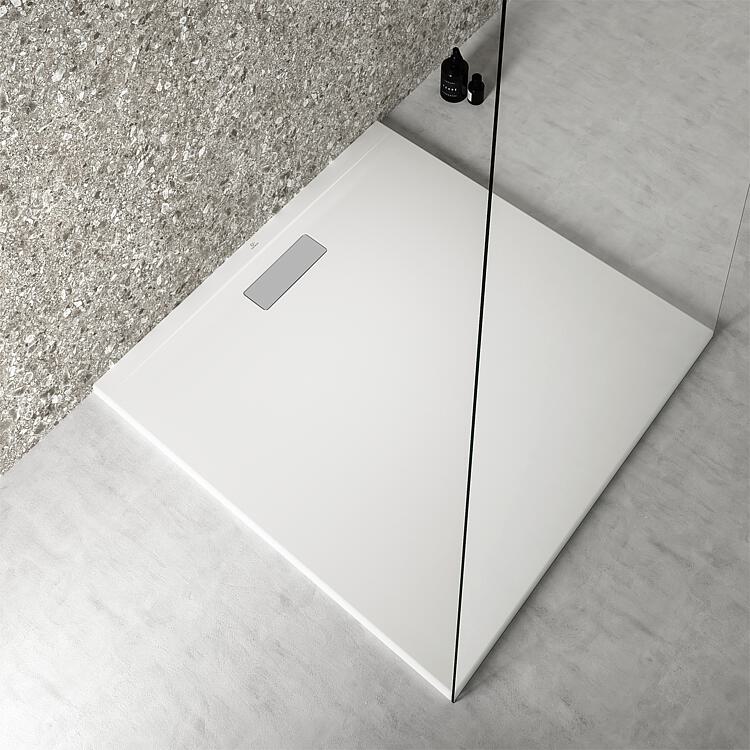 Duschwanne Heltra Flat New, Quadrat, weiß