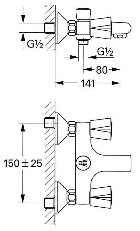 Grohe AP-Wannenmischer Costa