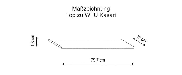 Abdeckplatte zu Waschtischunterschrank Helkasari, 797 mm
