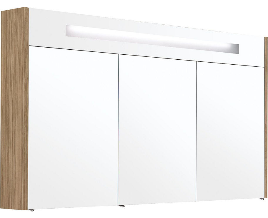 Spiegelschrank mit beleuchteter LED-Zierblende, 1200 mm Breite