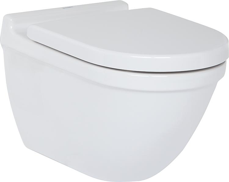 Duravit Wand-Tiefspül-WC Starck 3, spülrandlos verdeckte Befestigung