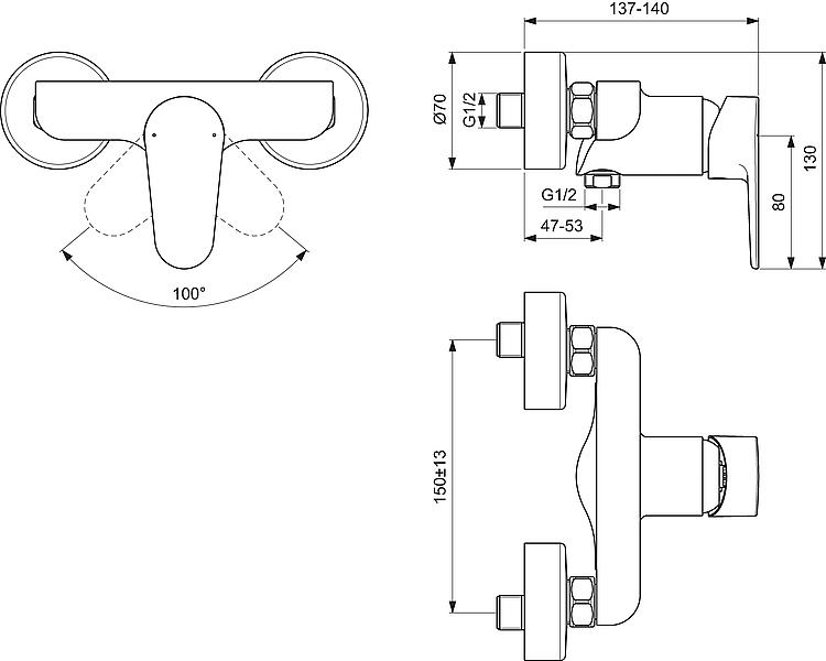 AP-Brausemischer Helcerafine O, schwarz