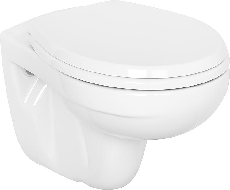 Wand-Tiefspül-WC Combi-Pack Heleurovit, spülrandlos