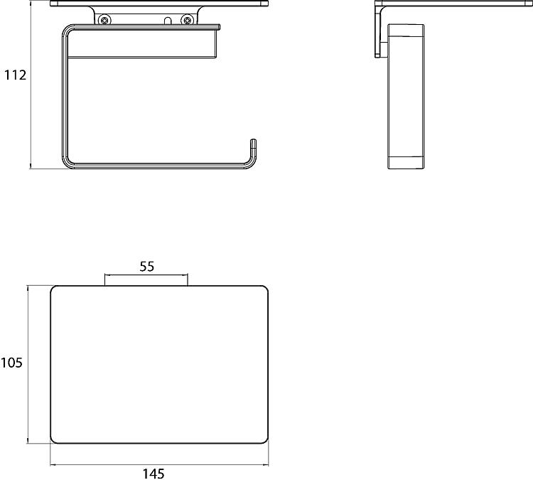 Emco Papierhalter Loft mit Ablage, schwarz