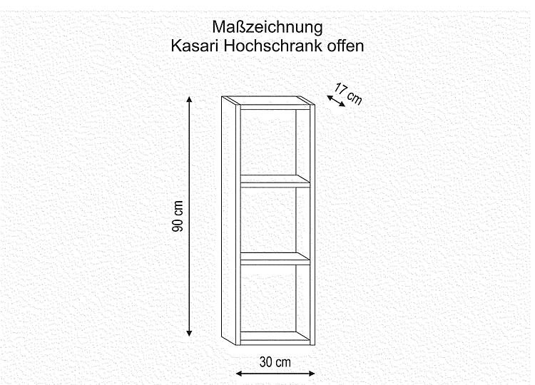 Hochschrank Helkasari, 900 mm, offen