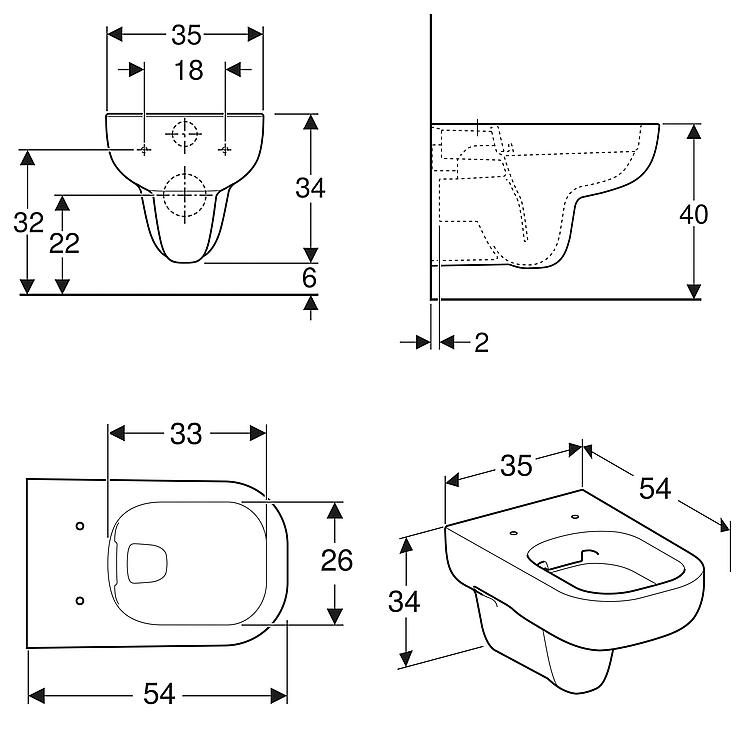 Geberit Wandtiefspül-WC Renova Plan