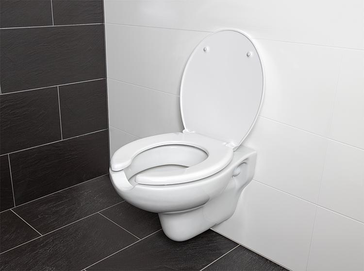 WC-Sitz Helelida, Hygiene-Aussparung am Deckel offen