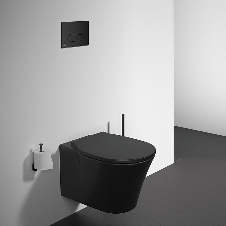 Wand-Tiefspül-WC Helconnect Air, spülrandlos schwarz