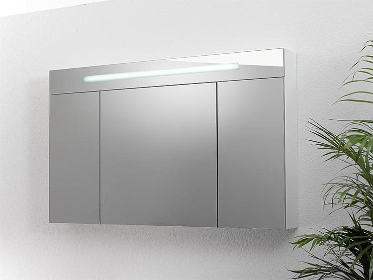 Spiegelschrank mit beleuchteter LED-Zierblende, 1200 mm Breite