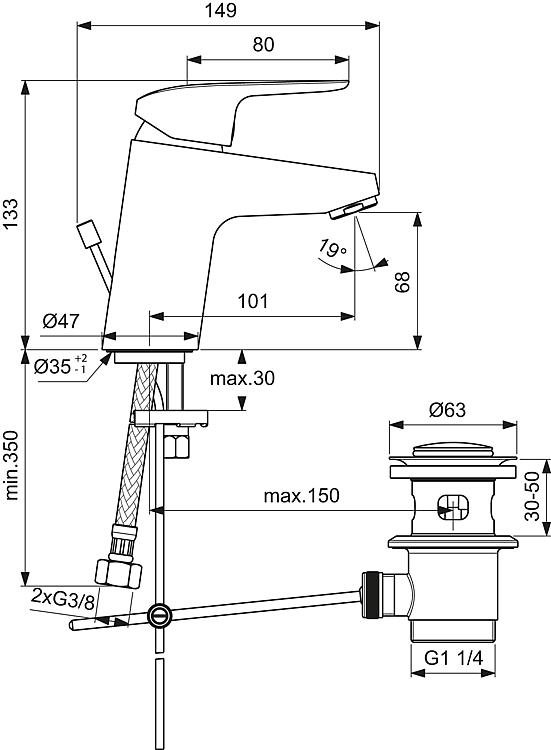 Waschtischmischer Helceraflex