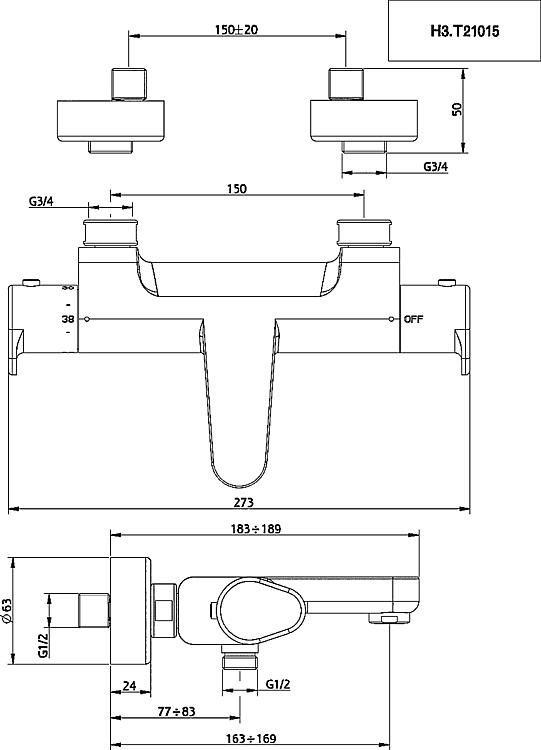 Wannenthermostat Helevica