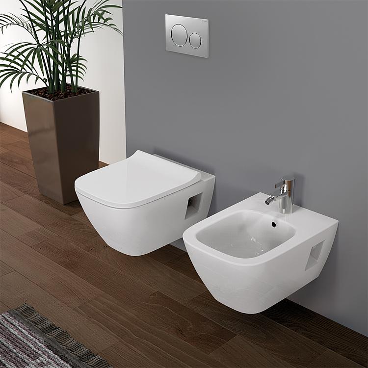 Geberit Wandtiefspül-WC Renova Plan, mit KeraTect