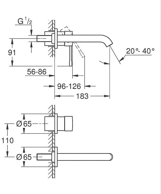 Grohe UP-Wand-Waschtischmischer Essence