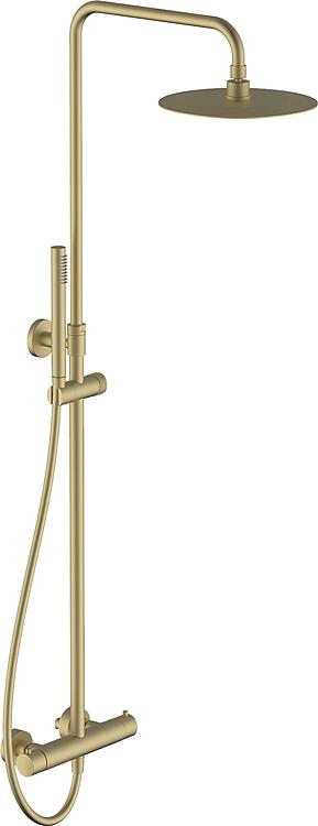Brausesystem Helcomallo 2.0 mit Thermostat, soft brass
