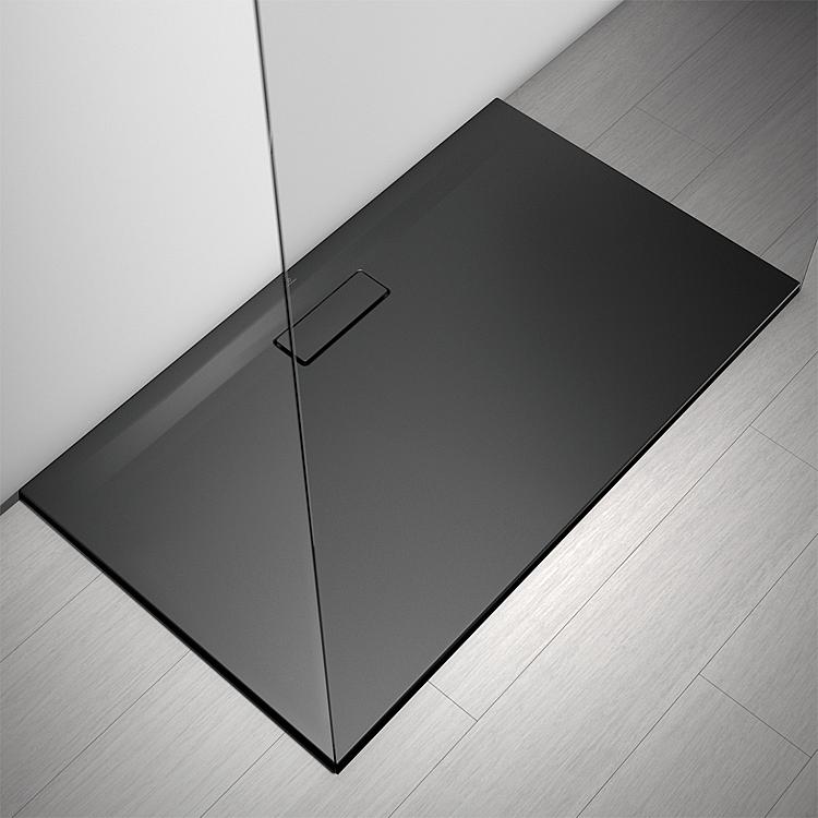 Duschwanne Heltra Flat New, Rechteck, schwarz