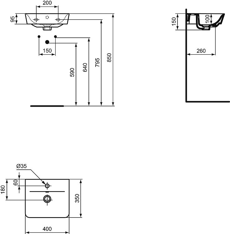 Handwaschbecken Helconnect Air Cube, schwarz