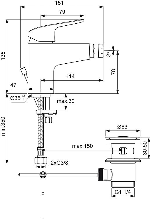 Bidetmischer Helceraflex
