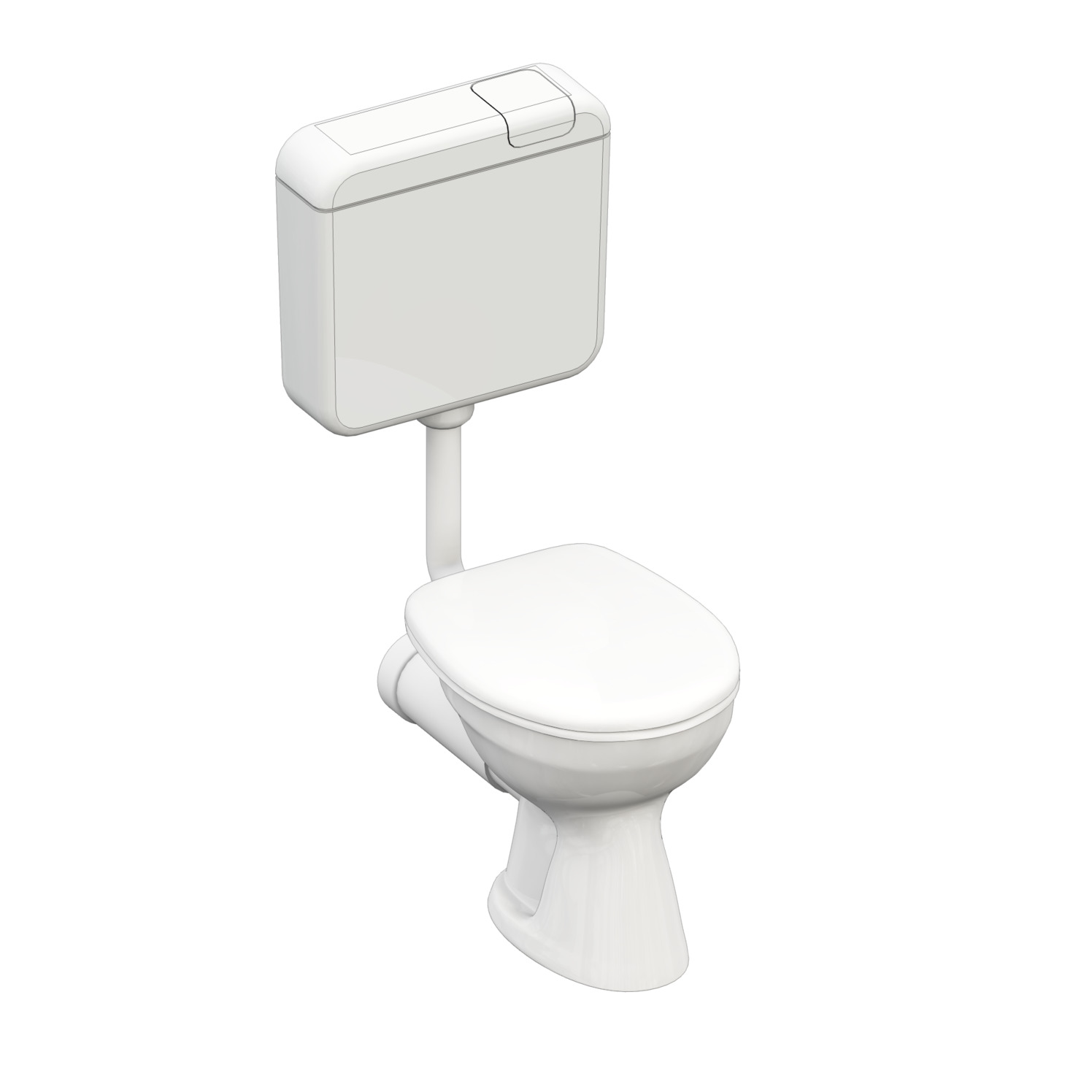 Stand-Flachspül-WC-Set Clivia mit Spar Spülkasten und Anschlussstutzen